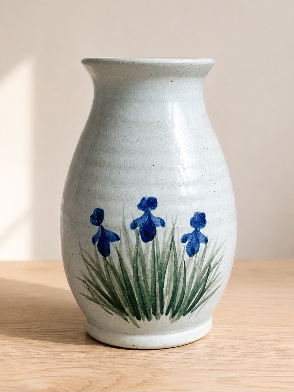 Vintage Seaman Pottery Iris Vase Plymouth MA Studio Art Pottery Stoneware